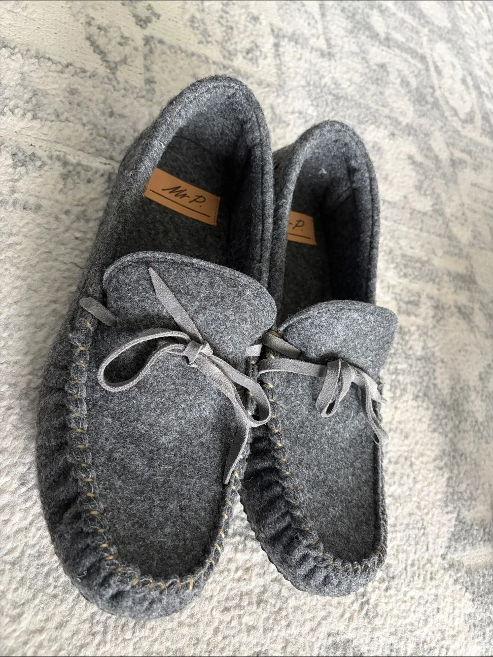Mr Porter Mr P Recycled Felt Gray Slippers Designer Driving Shoe